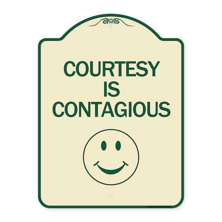 Signmission Courtesy Is Contagious Heavy-Gauge Aluminum Architectural Sign, 24" x 18", TG-1824-24232 A-DES-TG-1824-24232